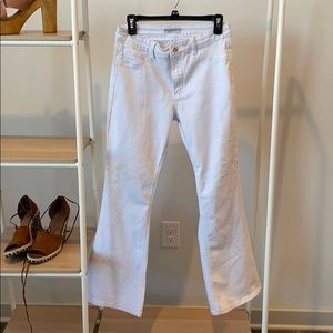 White flare jeans